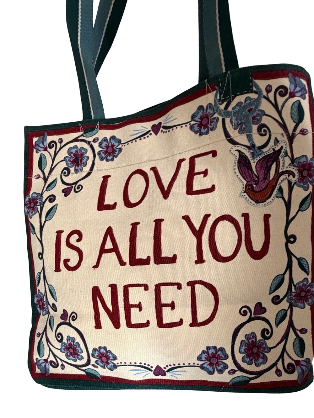Brighton Bella Tile Tote “Love Is All You Need”Canvas Tote Bag - Picture 5 of 9